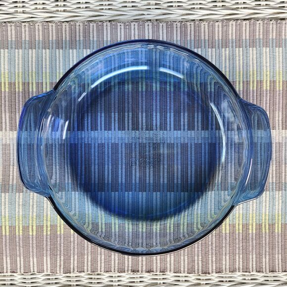 Vintage Anchor Hocking Ovenware Cobalt Blue Deep Dish 9-Inch 1 Qt. Pie Plate - Picture 4 of 8